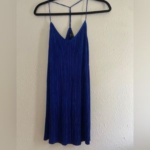 Forever 21 cobalt blue pleated mini dress